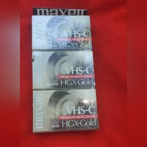 NEW3 PACK Maxell Camcorder Video Tapes VHS-C TC-30 HGX Gold Premium High Grade,